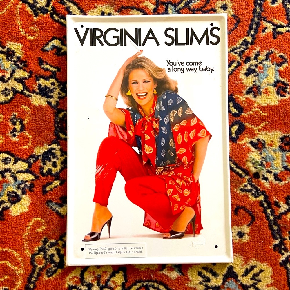 Virginia slims cigarette metal wall hanging